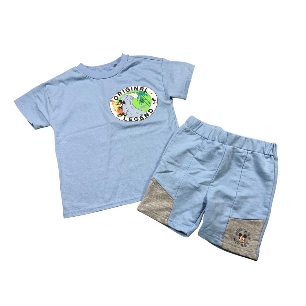 Disney Junior Mickey Mouse Surf's Up 2 Piece Shorts Set Toddler Boys 2T Blue